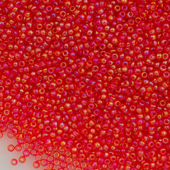 50g Toho Round Seed Bead 11/0 Transparent Raspberry AB (165)