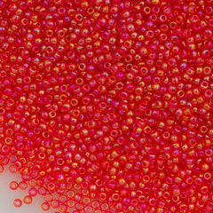 Toho Round Seed Bead 11/0 Transparent Raspberry AB 19g Tube (165)