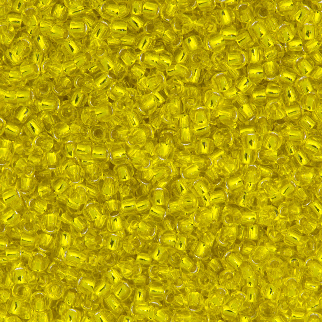 Toho Round Seed Bead 11/0 Silver Lined Lemon 19g Tube (32)