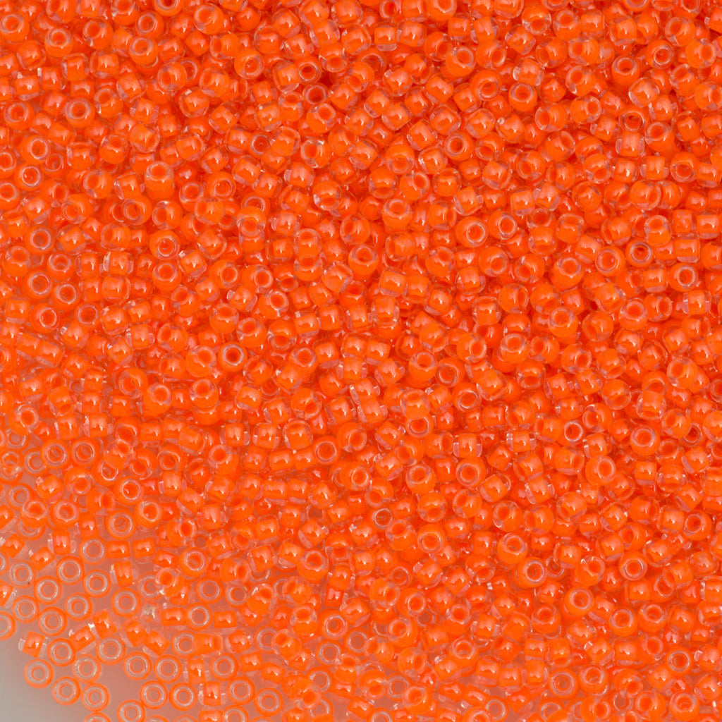 Toho Round Seed Bead 11/0 Luminous Neon Orange 2.5-inch Tube (802)