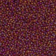 50g Toho Round Seed Beads 11/0 Transparent Matte Dark Ruby AB (165CF)