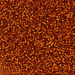 Miyuki Delica Seed Bead 11/0 Transparent Silver Lined Burnt Orange 7g Tube DB1333