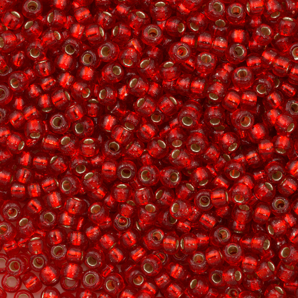 Miyuki Round Seed Bead 8/0 Silver Lined Red 22g Tube (10)