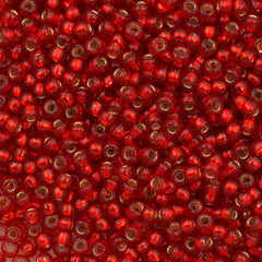 Miyuki Round Seed Bead 8/0 Silver Lined Red 22g Tube (10)
