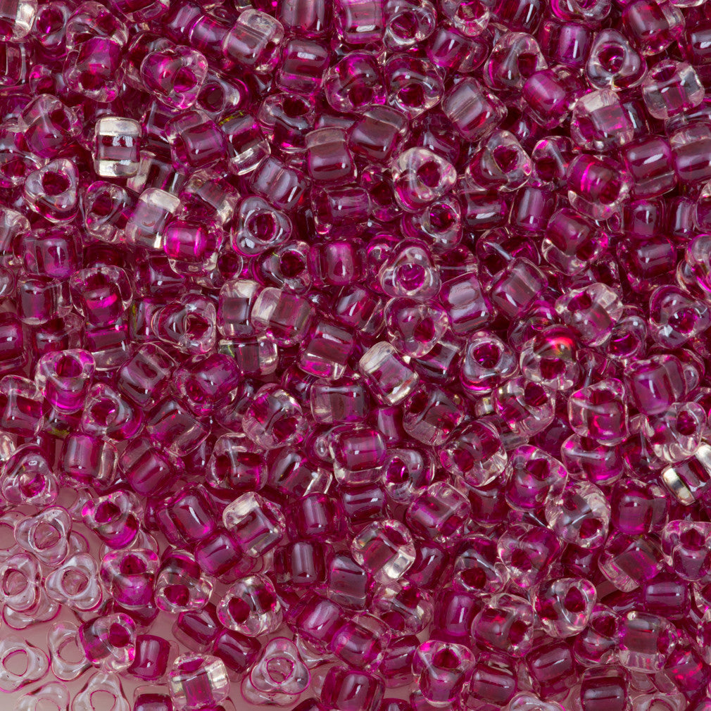 Miyuki Triangle Seed Bead 5/0 Crystal Inside Color Lined Raspberry 21g Tube (1140)