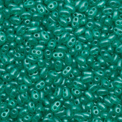 Preciosa Twin Two Hole Beads Crystal Green Aqua Terra Pearl 22g Tube (08358)