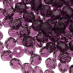 12 TRUE CRYSTAL 4mm Faceted Round Bead Amethyst (204)