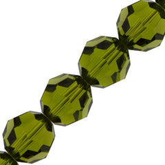 12 TRUE CRYSTAL 8mm Round Bead Olivine (228)