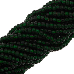 Czech Seed Bead Silver Lined Dark Green 1/2 Hank 8/0 (57150)