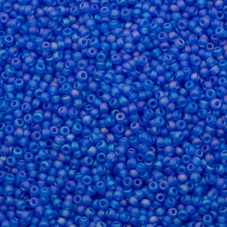 Miyuki Round Seed Bead 11/0 Matte Blue AB 22g Tube (150FR)