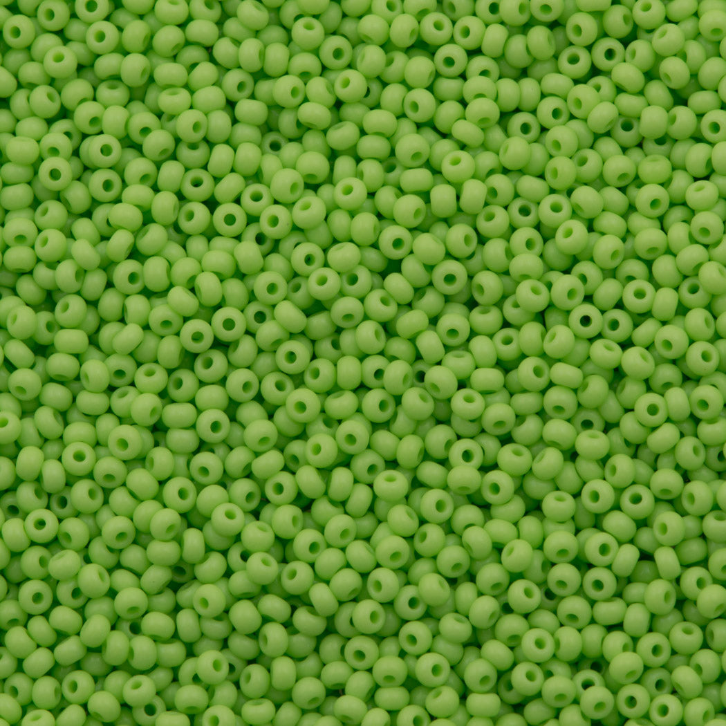 50g Czech Seed Bead 10/0 Opaque Spring Green  (53410)
