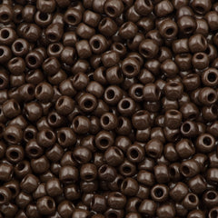 Toho Round Seed Beads 6/0 Opaque Brown 2.5-inch tube (46)