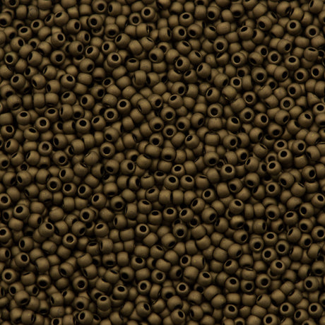 Toho Round Seed Bead 11/0 Opaque Matte Soft Brown 2.5-inch Tube (702)