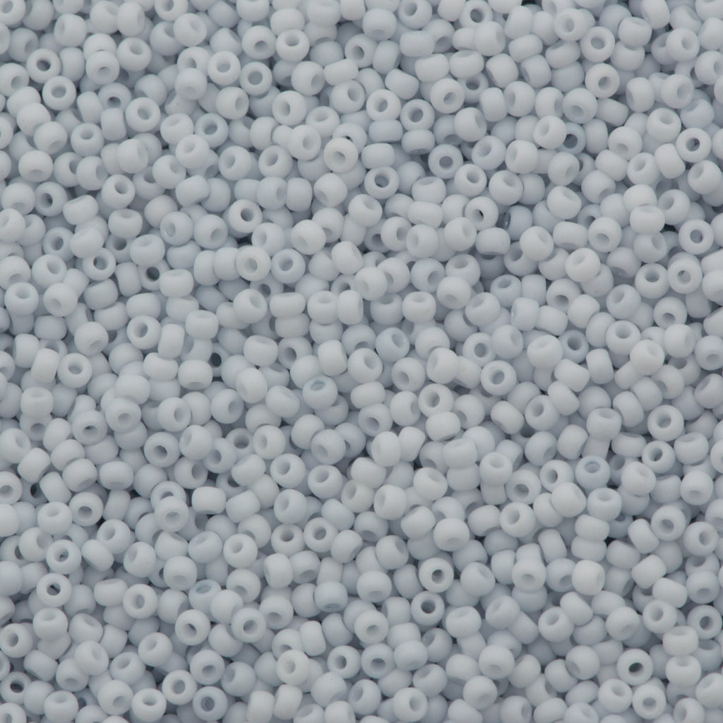 Toho Round Seed Bead 11/0 Opaque Matte Ash White 2.5-inch Tube (767)
