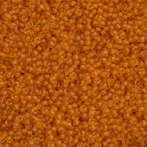 50g Miyuki Round Seed Bead 11/0 Semi Matte Peach Lined Amber (1937)