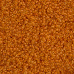 Miyuki Round Seed Bead 11/0 Semi Matte Peach Lined Amber 22g Tube (1937)