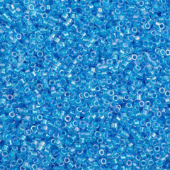 25g Miyuki Delica Seed Bead 11/0 Inside Dyed Color Medium Blue AB DB76