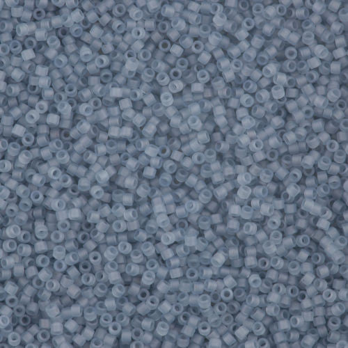 25g Miyuki Delica Seed Bead 11/0 Matte Crystal Glazed Luster Grey Fog DB381