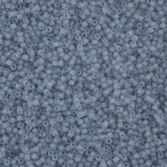 25g Miyuki Delica Seed Bead 11/0 Matte Crystal Glazed Luster Grey Fog DB381