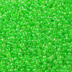 Toho Round Seed Bead 11/0 Inside Color Lined Bright Green 2.5-inch Tube (805)