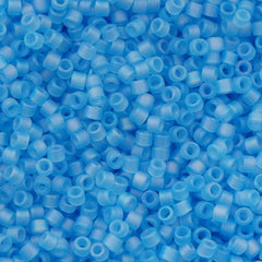 Miyuki Delica Seed Bead 15/0 Matte Transparent Aqua AB 2-inch Tube DBS861