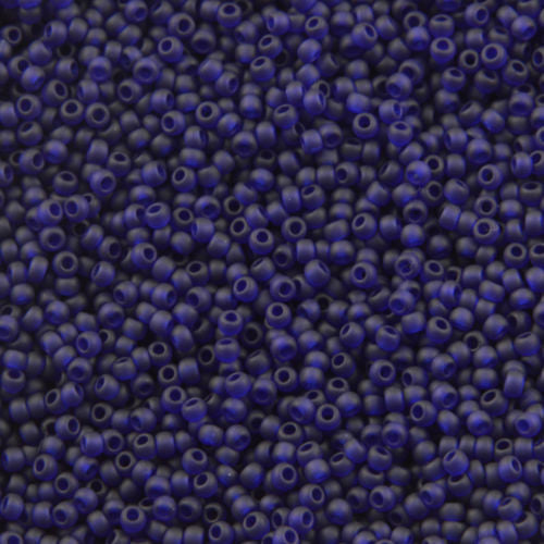 Toho Round Seed Bead 8/0 Transparent Matte Dark Cobalt 5.5-inch tube (8DF)
