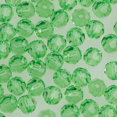 12 TRUE CRYSTAL 4mm Faceted Round Bead Peridot (214)
