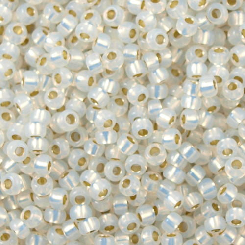Miyuki Round Seed Beads 5/0 Gilt Lined Opal 20g-Tube (551)