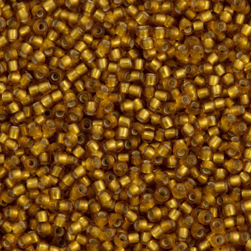 Toho Round Seed Bead 8/0 Silver Lined Matte Dark Gold 5.5-inch tube (22CF)
