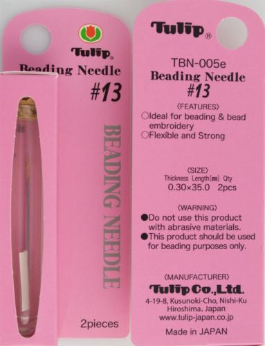 2 Tulip Beading Needles 35mm Size #13