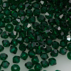 24 TRUE CRYSTAL 5mm Bicone Bead Emerald (205)