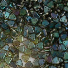 CzechMates 6mm Two Hole Triangle Beads Aquamarine Celsian 8g Tube (60010Z)