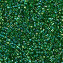 Miyuki Delica Seed Bead 15/0 Transparent Green AB 2-inch Tube DBS152