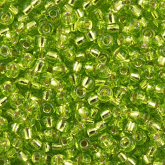 Miyuki Round Seed Beads 5/0 Silver Lined Chartreuse 20g Tube (143S)