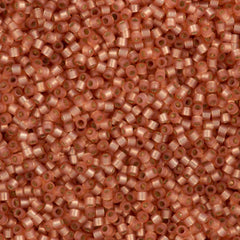 Miyuki Delica Seed Bead 10/0 Silver Lined Dyed Dark Peach 7g Tube DBM622