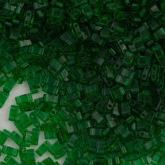 Miyuki Half Tila Seed Bead Transparent Green 7.5g Tube (146)