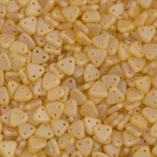 15g CzechMates 6mm Two Hole Triangle Beads Matte Topaz Iris 10060MG