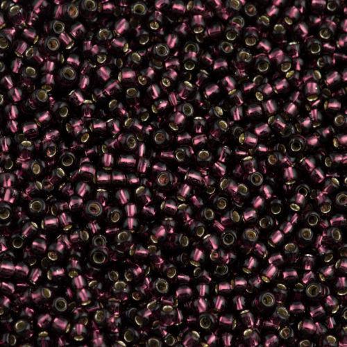 50g toho Round Seed Bead 8/0 Silver Lined Dark Amethyst 30g (26C)