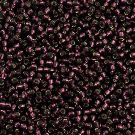 50g toho Round Seed Bead 8/0 Silver Lined Dark Amethyst 30g (26C)