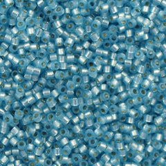 25g Miyuki Delica Seed Bead 11/0 Opal Silver Lined Dyed Color Baby Blue DB628