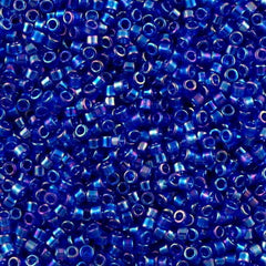 Miyuki Delica Seed Bead 15/0 Transparent Cobalt AB 2-inch Tube DBS178