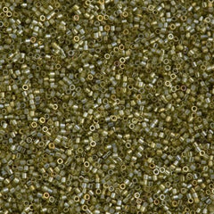 Miyuki Delica Seed Bead 15/0 Transparent Olive Gold Luster 2-inch Tube DBS124