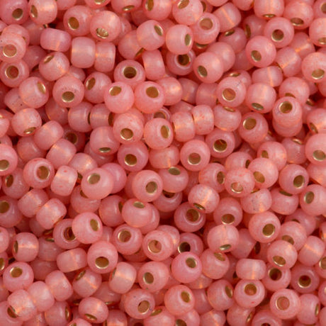 Miyuki Round Seed Bead 6/0 Silver Lined Dyed Tea Rose 20g Tube (642)