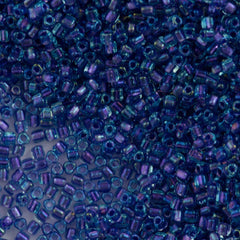 Miyuki Triangle Seed Bead 5/0 Purple Lined Aqua 21g Tube (1827)