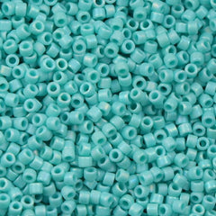 Miyuki Delica Seed Bead 15/0 Opaque Matte Dark Sea Foam AB 2-inch Tube DBS1595