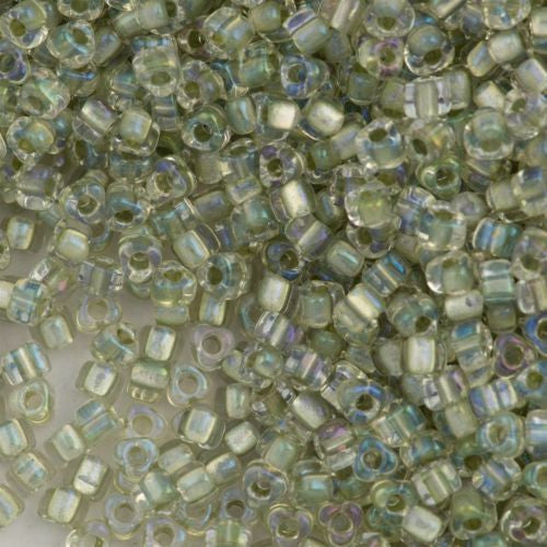 Miyuki Triangle Seed Bead 5/0 Inside Color Lined Foam Green 21g Tube (1135)