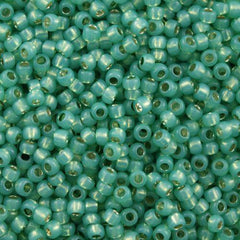 50g Toho Round Seed Beads 6/0 Ceylon Dark Mint Silver Lined (2119)