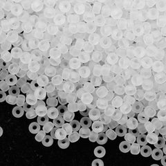 Miyuki Round Seed Beads 5/0 Transparent Matte Crystal 20g Tube (131F)