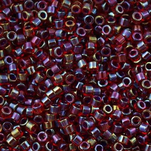 25g Miyuki Delica Seed Bead 11/0 Inside Dyed Color Red Cranberry DB296