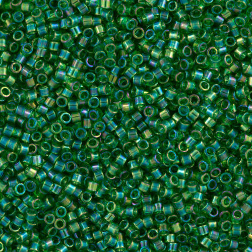 25g Miyuki Delica Seed Bead 11/0 Transparent Green AB DB152